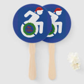 Kerstmis gehandicapten handwaaier (Voorkant en achterkant)