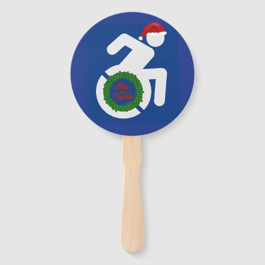 Kerstmis gehandicapten handwaaier (Voorkant)