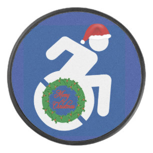 Kerstmis gehandicapten hockey puck