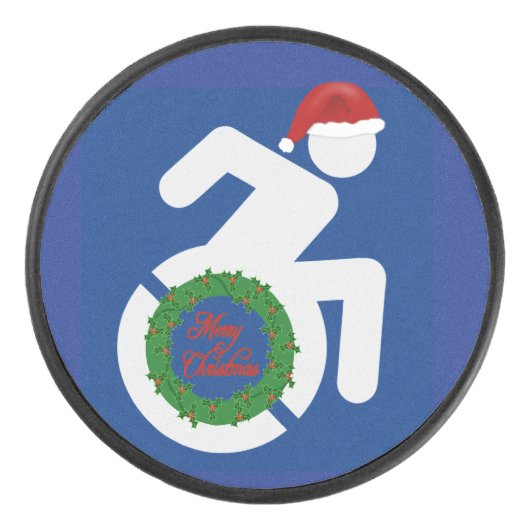 Kerstmis gehandicapten hockey puck (Voorkant)
