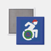 Kerstmis gehandicapten magneet (Voorkant / Achterkant)
