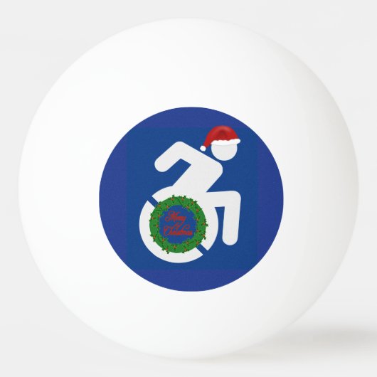 Kerstmis gehandicapten pingpongbal (Voorkant)
