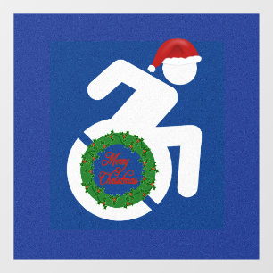 Kerstmis gehandicapten raamsticker