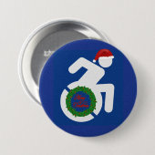 Kerstmis gehandicapten ronde button 7,6 cm (Voorkant /achterkant)