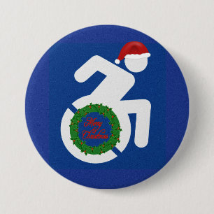 Kerstmis gehandicapten ronde button 7,6 cm