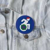Kerstmis gehandicapten ronde button 7,6 cm (In situ)