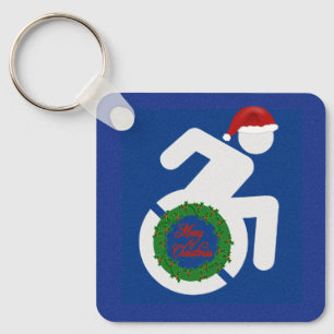 Kerstmis gehandicapten sleutelhanger