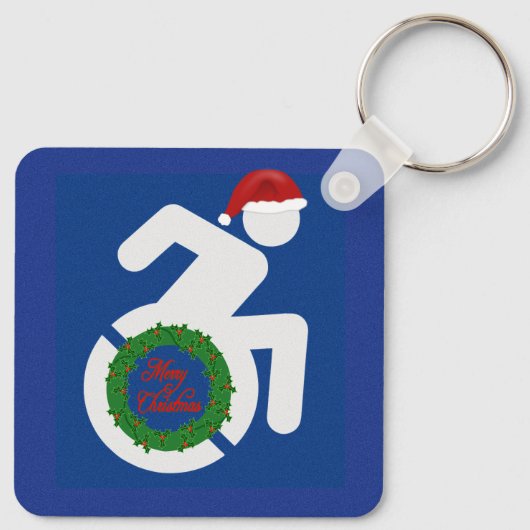 Kerstmis gehandicapten sleutelhanger (Achterkant)