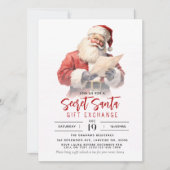 Kerstmis Geheim Santa Gift Exchange Uitnodiging (Voorkant)