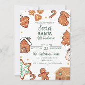 Kerstmis Geheim Santa Gift Exchange VakantieParty Kaart (Voorkant)