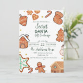 Kerstmis Geheim Santa Gift Exchange VakantieParty Kaart (Staand voorkant)