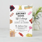 Kerstmis Geheim Santa Gift Exchange VakantieParty Kaart (Staand voorkant)