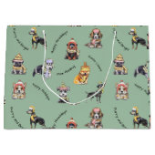 Kerstmis Geïllustreerde Schattigee hondenpatroonva Groot Cadeauzakje (Voorkant)