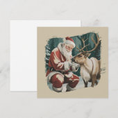 Kerstmis geïnspireerd door vintage retro-sinterkla feestdagenkaart (Voorkant / Achterkant)