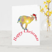Kerstmis Geit Santa Kaart (Gele Bloem)