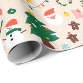 Kerstmis gekleurde Noel Kerstmis Cadeaupapier (Rol Hoek)