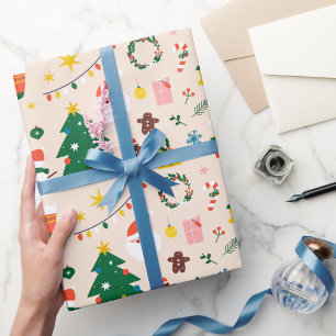 Kerstmis gekleurde Noel Kerstmis Cadeaupapier