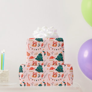 Kerstmis gekleurde Noel Kerstmis Cadeaupapier