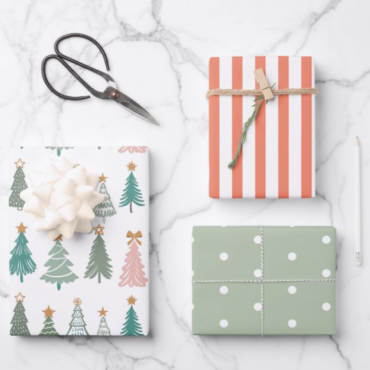 Kerstmis gekleurde Noel Kerstmis Inpakpapier Vel (Voorkant)