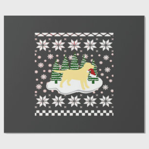 Kerstmis Gele Labrador Silhouet Kerstman Hoed Cla Cadeaupapier