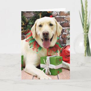 Kerstmis - gele labrador - Strider Feestdagen Kaart