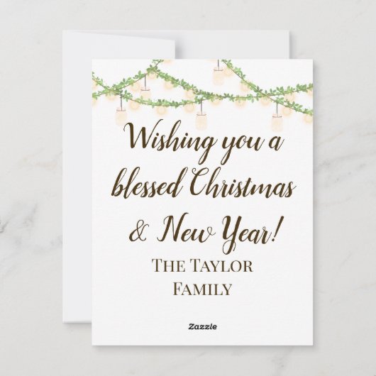 Kerstmis Geloof Jezus Geboorte Rustiek Script Feestdagenkaart (Achterkant)