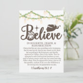 Kerstmis Geloof Jezus Geboortekruik Lichten Feestdagenkaart (Staand voorkant)