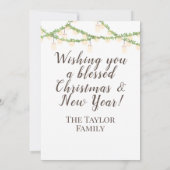 Kerstmis Geloof Jezus Geboortekruik Lichten Feestdagenkaart (Achterkant)