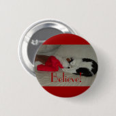 Kerstmis geloof kitty kat ronde button 5,7 cm (Voorkant /achterkant)