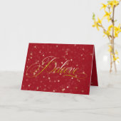 Kerstmis geloof met gouden sterren kaart (Gele Bloem)