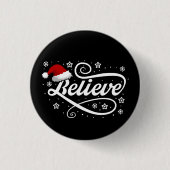 Kerstmis Geloof Sinterklaas - Sinterklaas Hoed Zwa Ronde Button 3,2 Cm (Voorkant)
