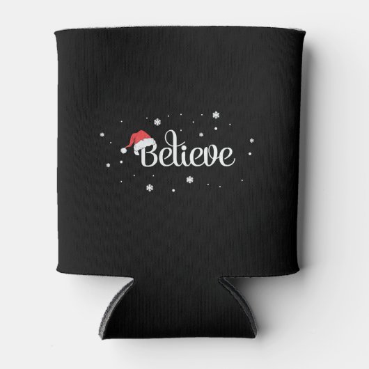 Kerstmis Geloof Sneeuwvlokken Santa Hoed Blikjeskoeler (Voorkant)