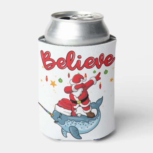 Kerstmis gelooft dat santa een verhaaltje is met s blikjeskoeler (Blikje Voorkant)