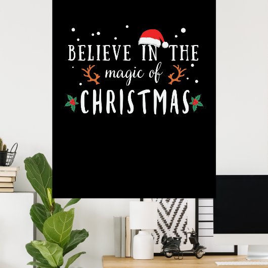 Kerstmis gelooft in de kerstavond poster (Thuiskantoor)