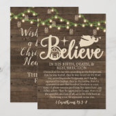 Kerstmis gelooft Jezus Nativiteit Rustige Hout Feestdagenkaart (Voorkant / Achterkant)