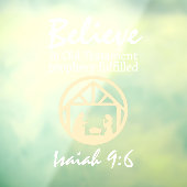 Kerstmis Geloven Geboorte Profetie Raamsticker (Vel 3)