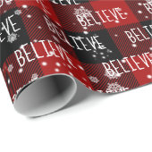 Kerstmis GELOVEN Tekst in Sneeuwvlokken Cadeaupapier (Rol Hoek)