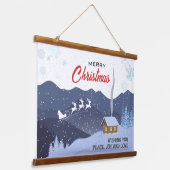 Kerstmis | Gelukkig nieuw jaar | cadeau voor kerst Hangend Wandkleed (Gebogen)