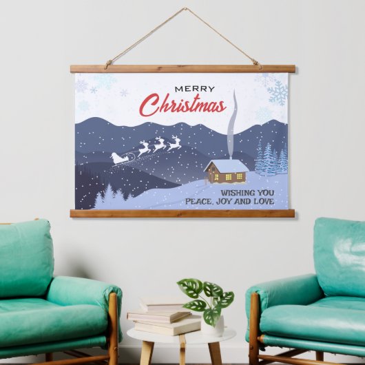 Kerstmis | Gelukkig nieuw jaar | cadeau voor kerst Hangend Wandkleed (Woonkamer)