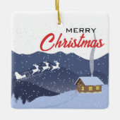 Kerstmis | Gelukkig nieuw jaar | Santa gift Keramisch Ornament (Voorkant)