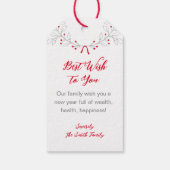 Kerstmis/Gelukkig Nieuwjaar Cadeaubijsluiter Cadeaulabel (Achterkant)