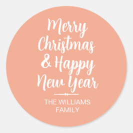 Kerstmis Gelukkig Nieuwjaar Envelopezegel Ronde Sticker