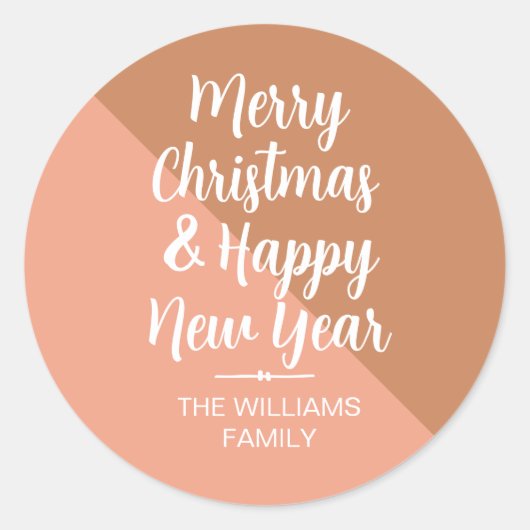 Kerstmis Gelukkig Nieuwjaar Enveloppeelzegel Ronde Sticker (Voorkant)