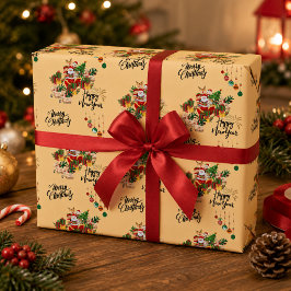 Kerstmis & Gelukkig Nieuwjaar Inpakpapier