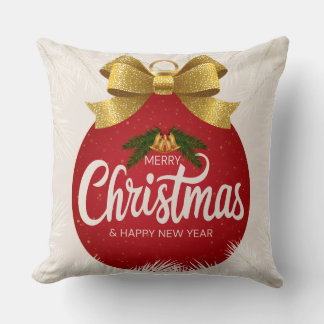 Kerstmis & Gelukkig Nieuwjaar Ornament Ontwerp | Kussen