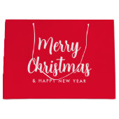 Kerstmis Gelukkig Nieuwjaar Script Sjabloon Groot Cadeauzakje (Voorkant)