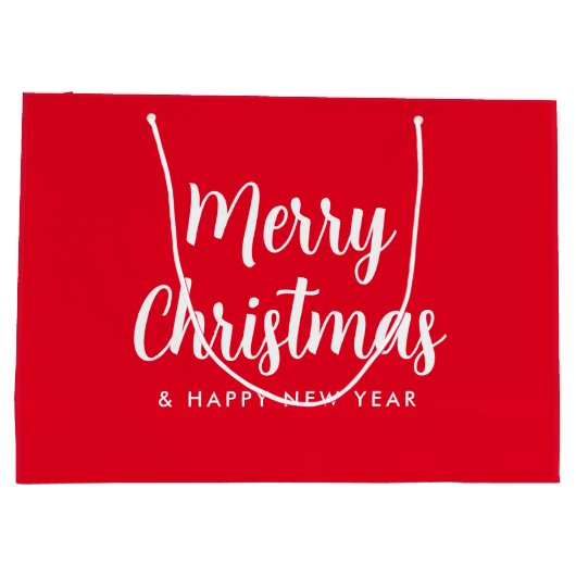 Kerstmis Gelukkig Nieuwjaar Script Sjabloon Groot Cadeauzakje (Achterkant)