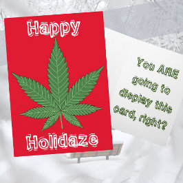 Kerstmis Gelukkige Holidaze van het Blad van het Feestdagen Kaart