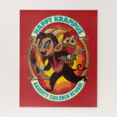 Kerstmis Gelukkige Krampus Ondeugende Kinderen Pas Legpuzzel (Verticaal)