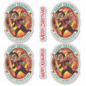 Kerstmis Gelukkige Krampus Ondeugende Kinderen Pas Sticker (Voorkant)